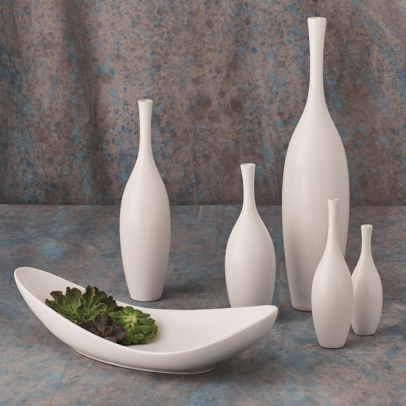 Wrought Studio White Ceramic Table Vase & Reviews Wayfair